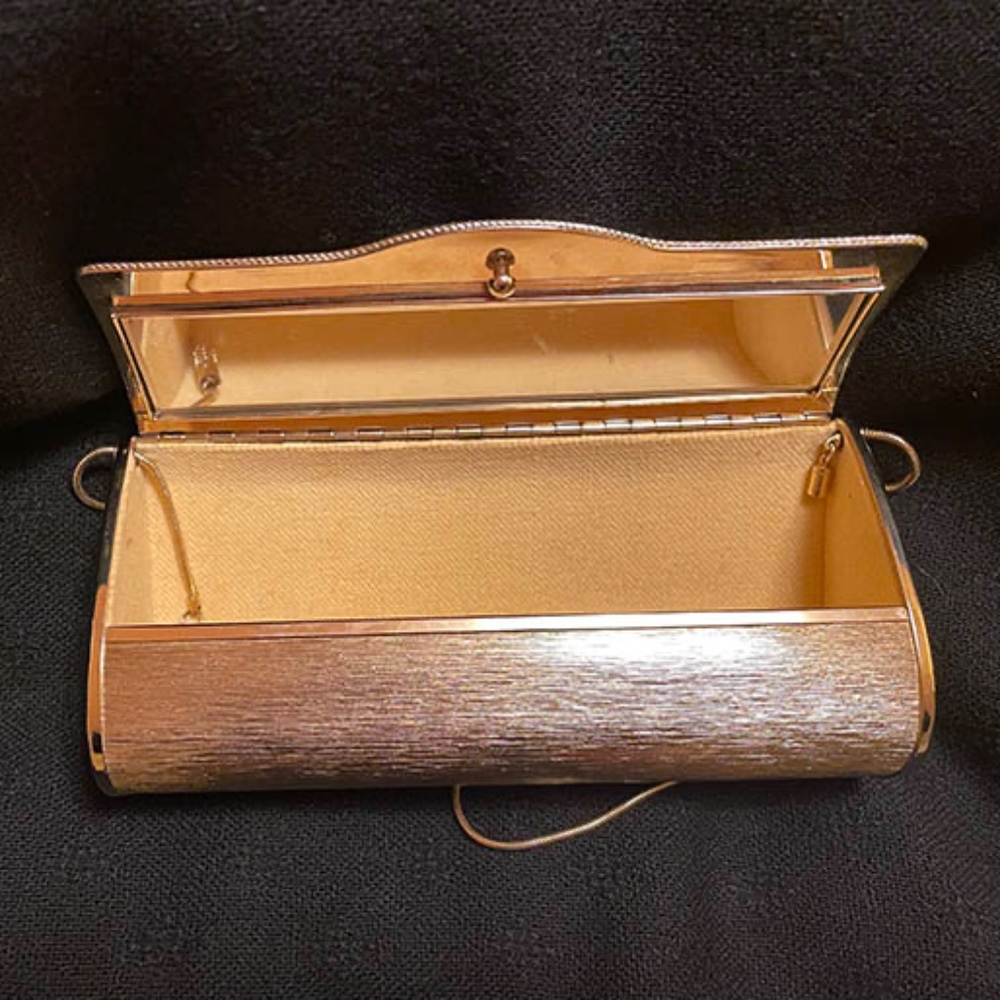 Gold and Rhinestone Hard Shell Handbag - Picture 5 of 7